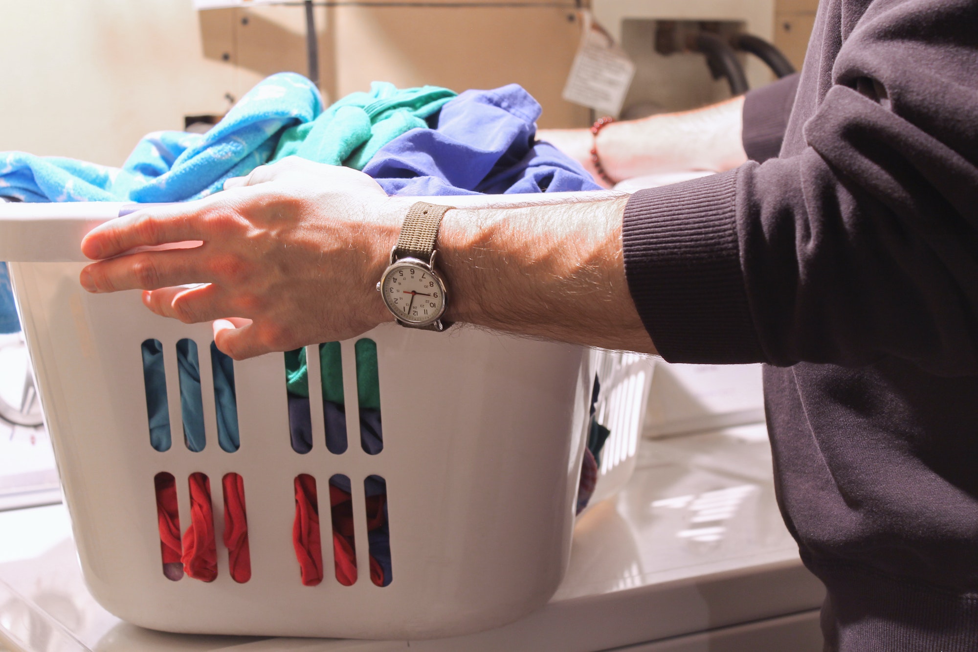 Man doing laundry